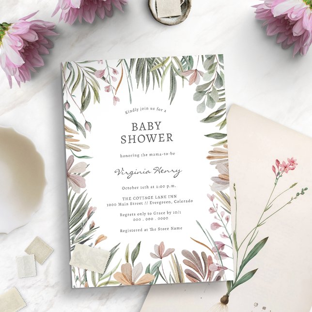 Faire invitation de baby shower botanique (Créateur téléchargé)