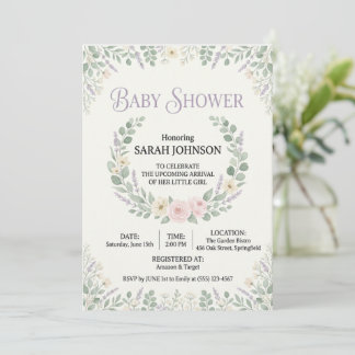 Faire invitation de baby shower botanique | Douce