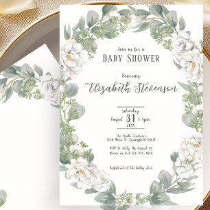 Faire invitation de baby shower élégante à motif f