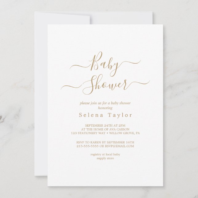 Faire invitation de baby shower en calligraphie do (Devant)