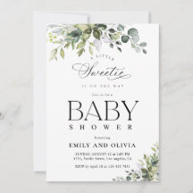 Faire invitation de baby shower Eucalyptus élégant