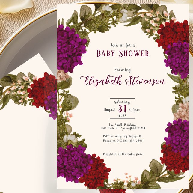 Faire invitation de baby shower florale aux couleu (Créateur téléchargé)