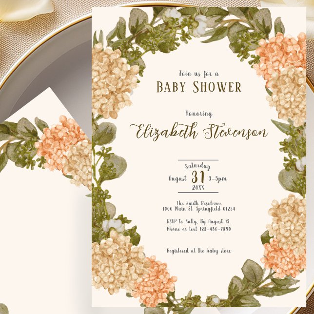 Faire invitation de baby shower florale de couleur (Créateur téléchargé)