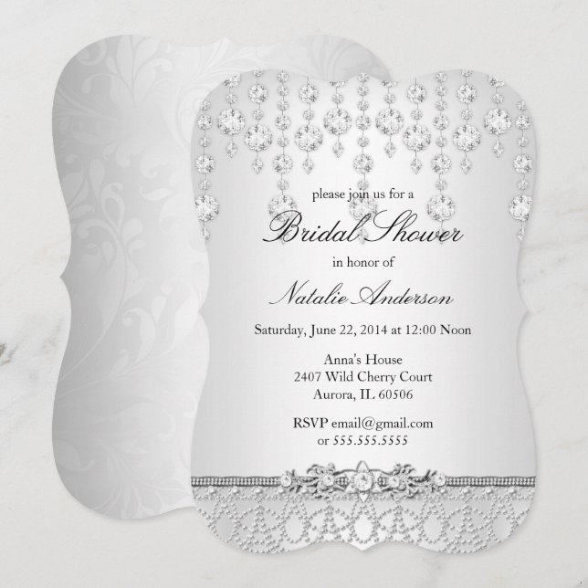 Faire invitation de bains de mariée en cristal (Devant / Derrière)