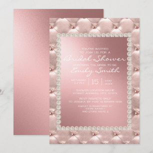 Faire invitation de bains de mariée rose blush bla