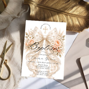 Faire invitation de baptême avec noeud floral et p