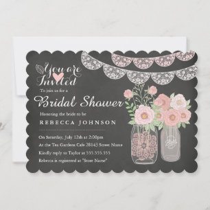 Faire invitation de bapteme en pot de Mason et tab