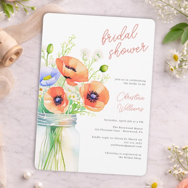 Faire invitation de douche de mariée à fleurs sauv (Créateur téléchargé)