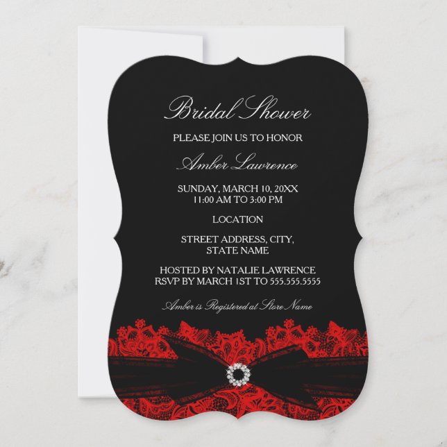 Faire invitation de douche de mariée en dentelle f (Devant)