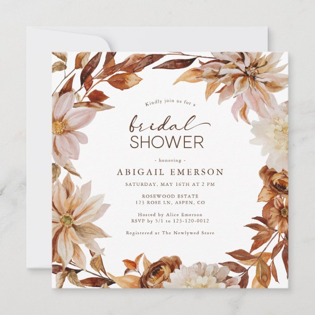 Faire invitation de douche de mariée florale d'aut (Devant)