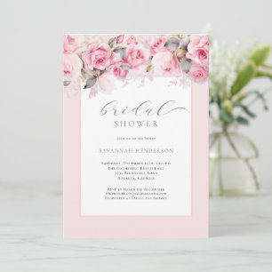 Faire invitation de douche de mariée florale rose