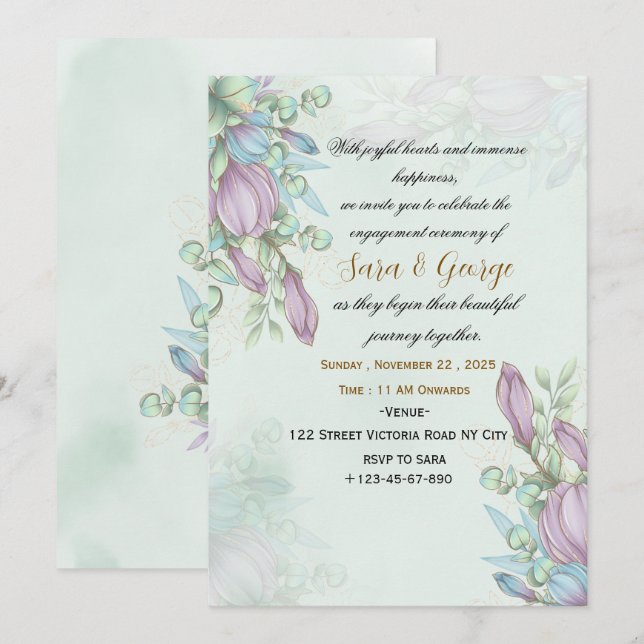 Faire invitation de fiançailles (Devant / Derrière)