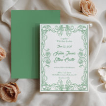 Faire invitation de mariage à cadre vintage
