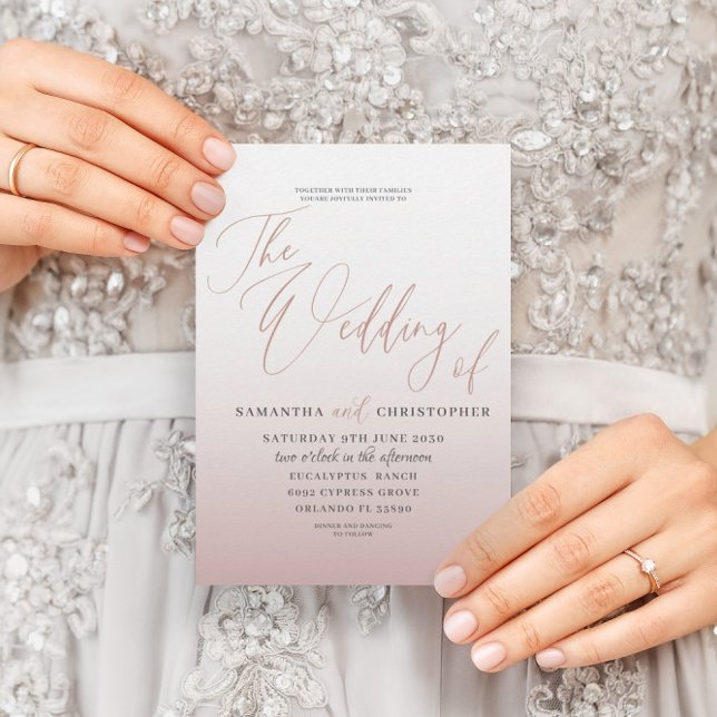 Faire invitation de mariage à calligraphie en or r (Créateur téléchargé)