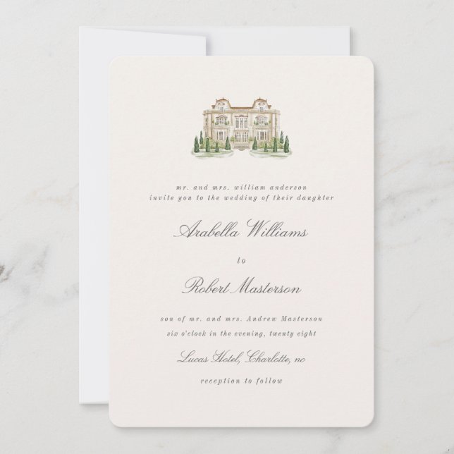 Faire invitation de mariage à la campagne italienn (Devant)