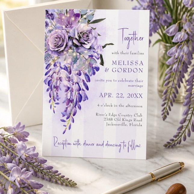 Faire invitation de mariage à la glycine (Créateur téléchargé)