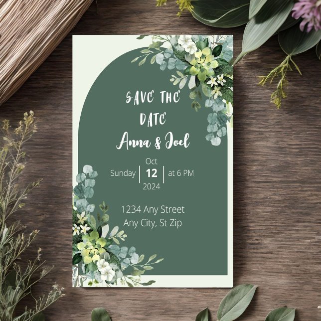 Faire invitation de mariage à la sauge verte (Créateur téléchargé)