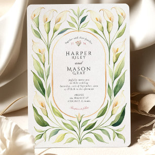 Faire invitation de mariage à l'aquarelle au lys c