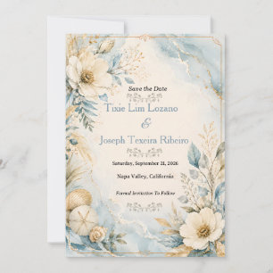Faire invitation de mariage à l'aquarelle côtière