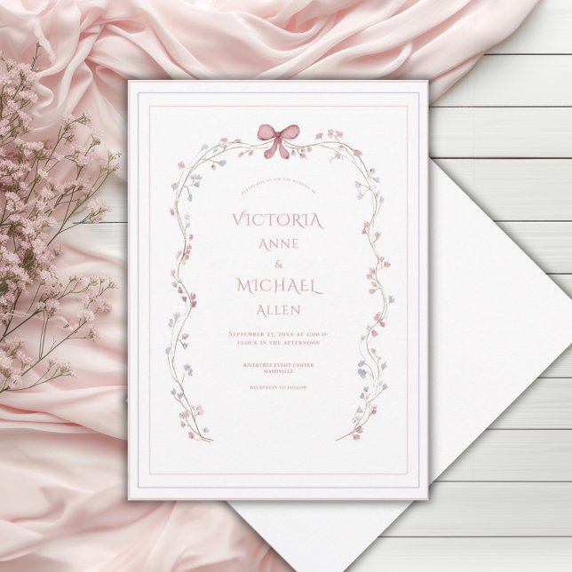 Faire invitation de mariage à l'arche florale vint (Créateur téléchargé)