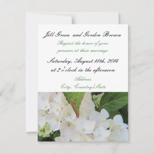 Faire invitation de mariage à l'hydrangea blanc él