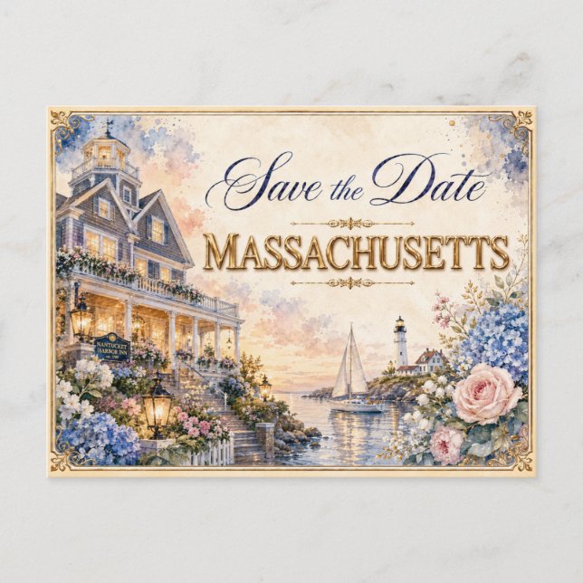 Faire invitation de mariage à Massachusetts pour a (Devant)