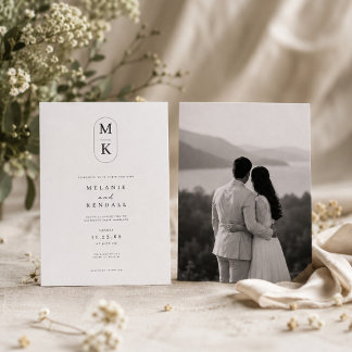 Faire invitation de mariage à monogramme avec phot