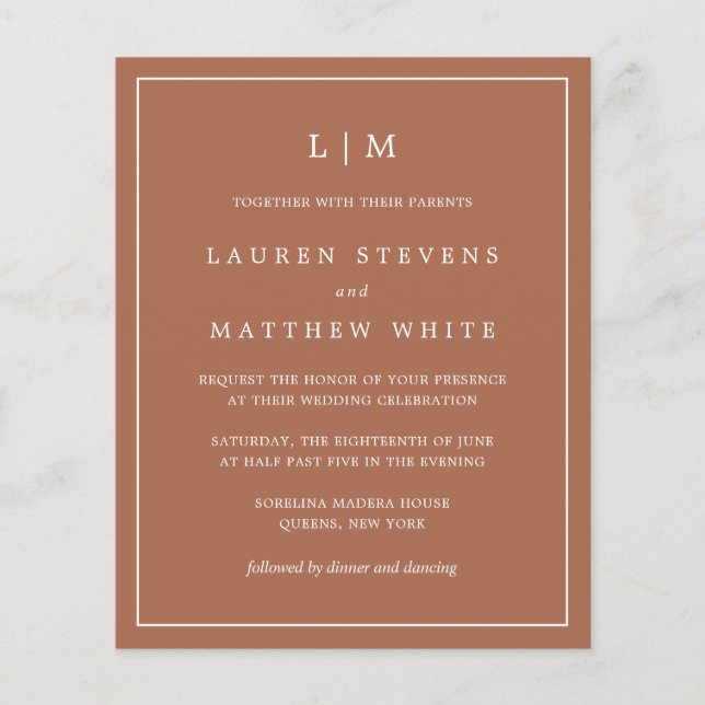 Faire invitation de mariage à petit budget en terr (Devant)