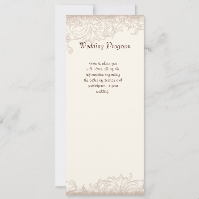 Faire invitation de mariage anglaise antique en ro (Devant)