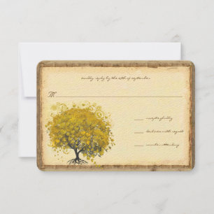Faire invitation de mariage Arbre Cœur Jaune