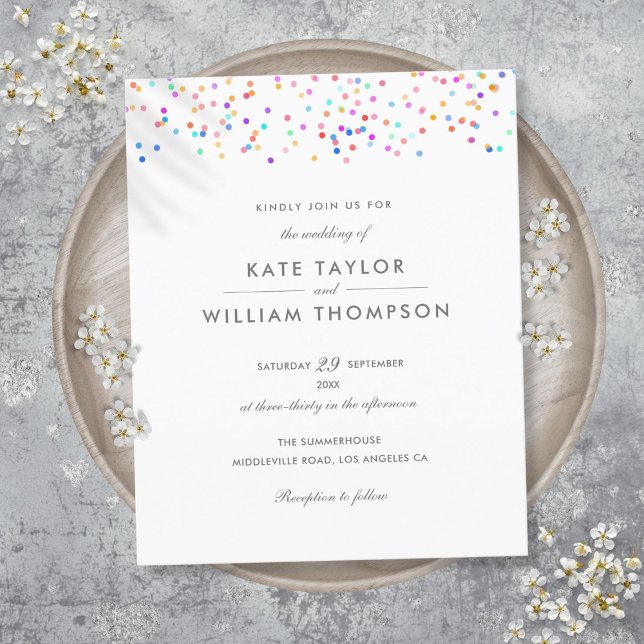Faire-Invitation de mariage arc-en-ciel tout compr (Budget All In One Rainbow Wedding Invitation)