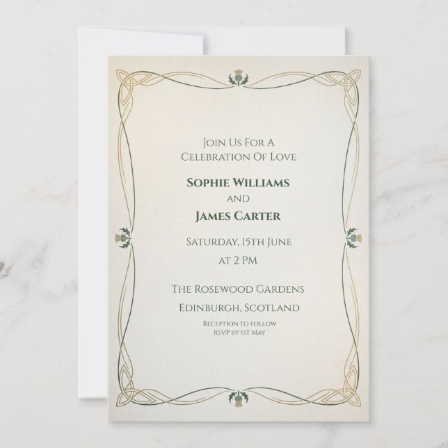 Faire invitation de mariage au nœud celtique (Devant)