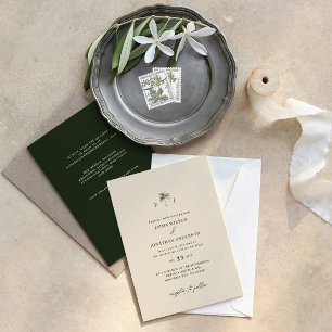 Faire invitation de mariage au palmier élégant ave