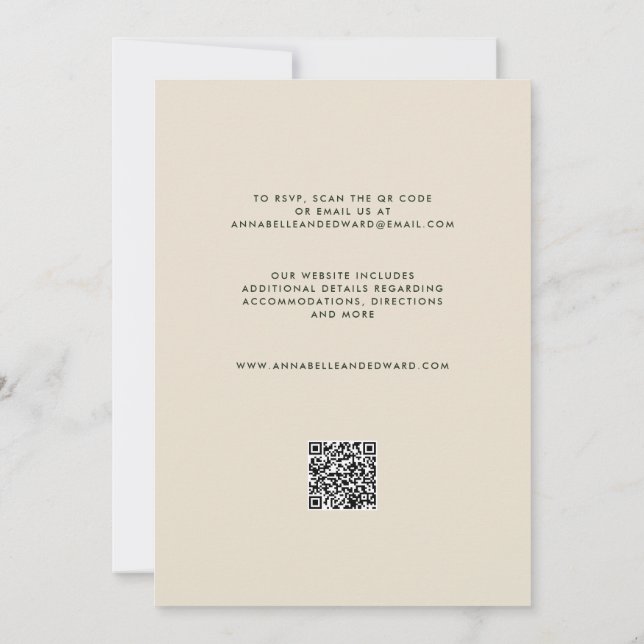 Faire invitation de mariage au palmier élégant ave (Dos)