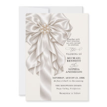 Faire invitation de mariage au ruban de satin perl