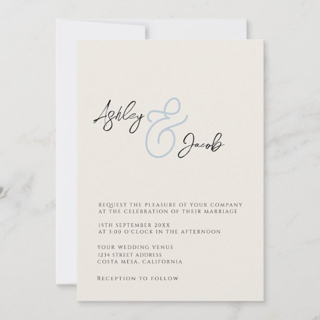 Faire invitation de mariage au signe esperluette b (Devant)