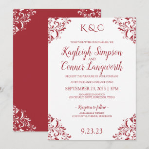 Faire invitation de mariage aux coins vintage Ro
