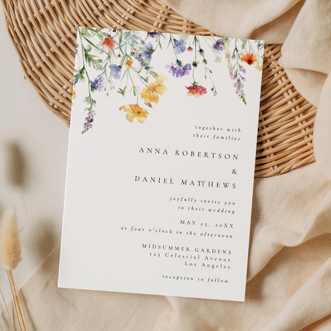 Faire invitation de mariage aux fleurs sauvages él (Créateur téléchargé)