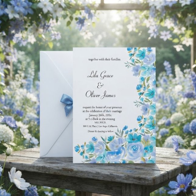 Faire invitation de mariage aux fleurs sauvages él (Créateur téléchargé)