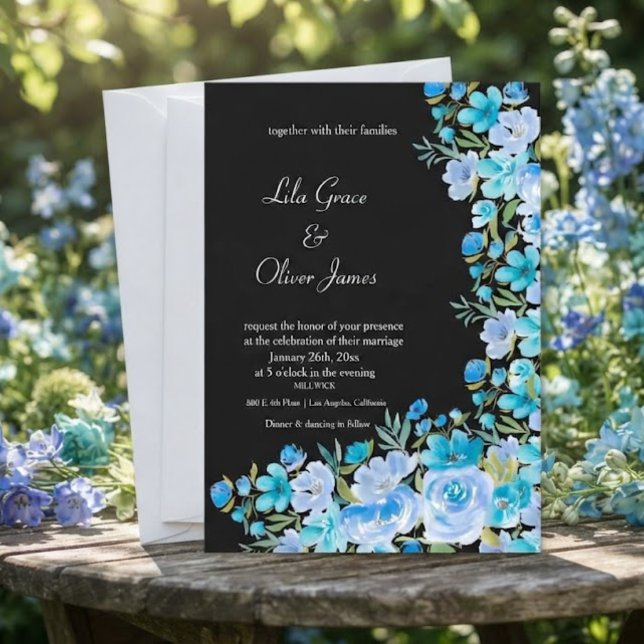Faire invitation de mariage aux fleurs sauvages él (Créateur téléchargé)