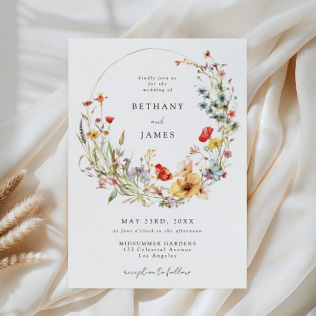 Faire invitation de mariage aux fleurs sauvages fa (Créateur téléchargé)