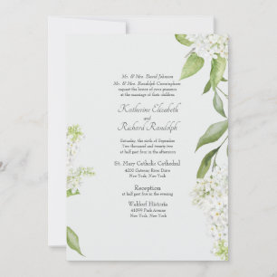Faire invitation de mariage aux hortensias blancs