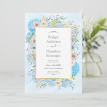 Faire invitation de mariage aux hortensias bleus é