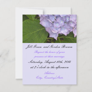 Faire invitation de mariage aux hortensias violets