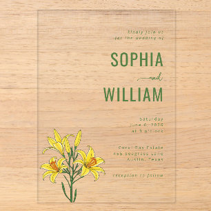 Faire invitation de mariage aux lys verts