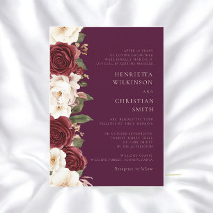 Faire invitation de mariage aux roses et pivoines