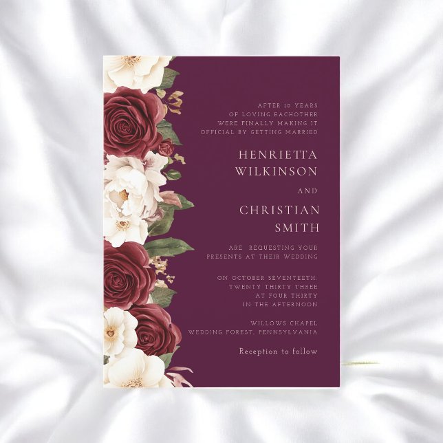 Faire invitation de mariage aux roses et pivoines (Créateur téléchargé)