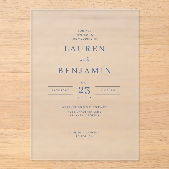 Faire invitation de mariage avec sérif blanc éléga (Recto)