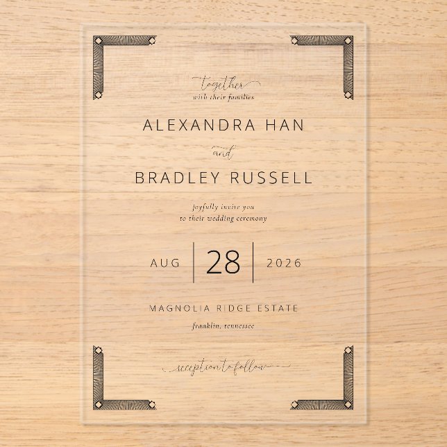 Faire invitation de mariage blanc cassé (Recto)