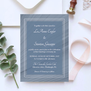Faire invitation de mariage bleu élégant   Cadre p